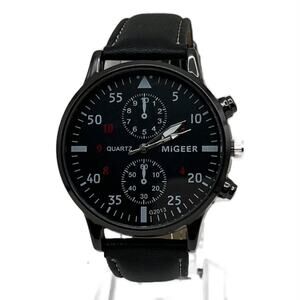 MiGeer Relogio G2103 Analog Quartz Watch in Black